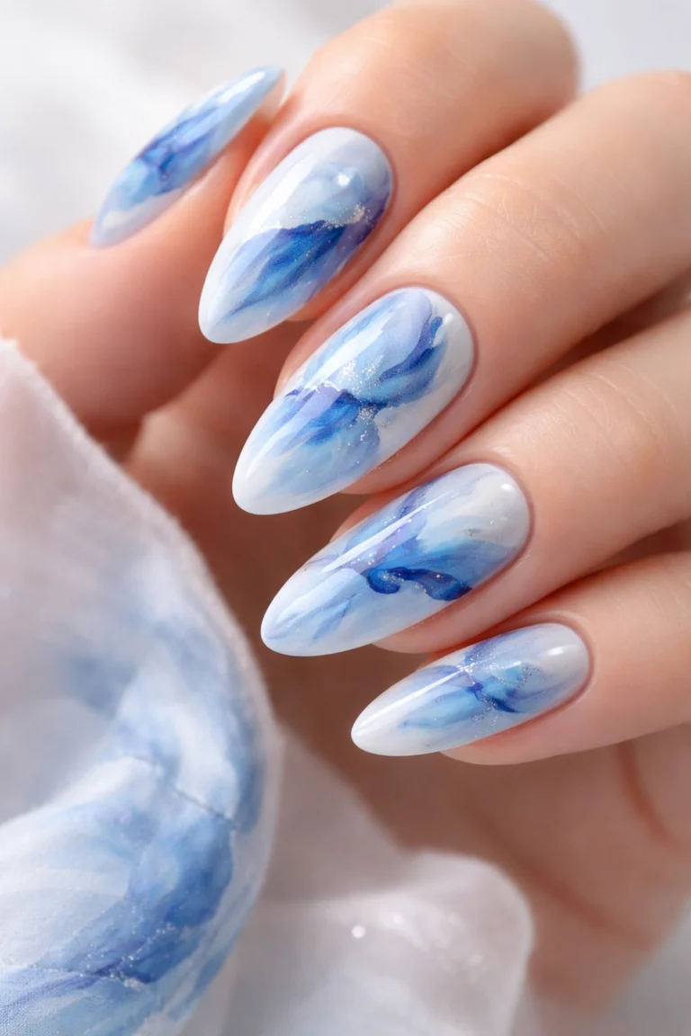 8 Blue and White Nail Ideas Worth Trying