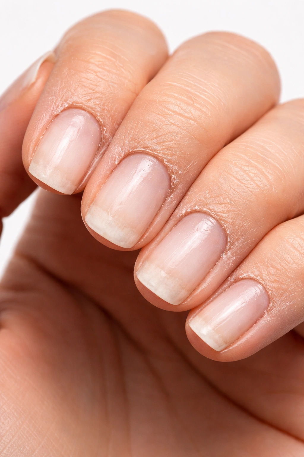 Dry dehydrated nails around cuticles