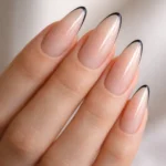 15 Long Black French Tip Almond Nails to Try