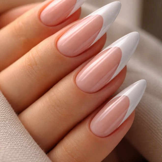 15 Long White French Tip Almond Nails to Try