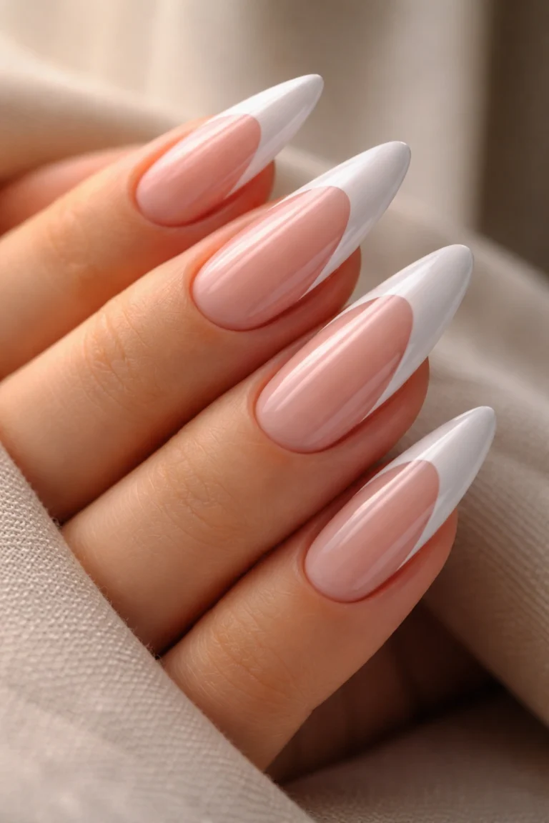 15 Long White French Tip Almond Nails to Try