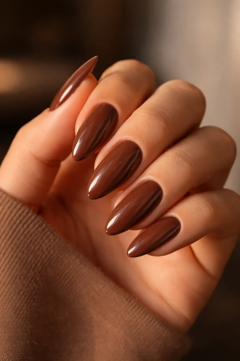 15 Brown Almond Nails Worth Trying