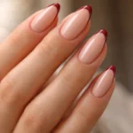 19 Deep Red French Tip Almond Nails You’ll Love