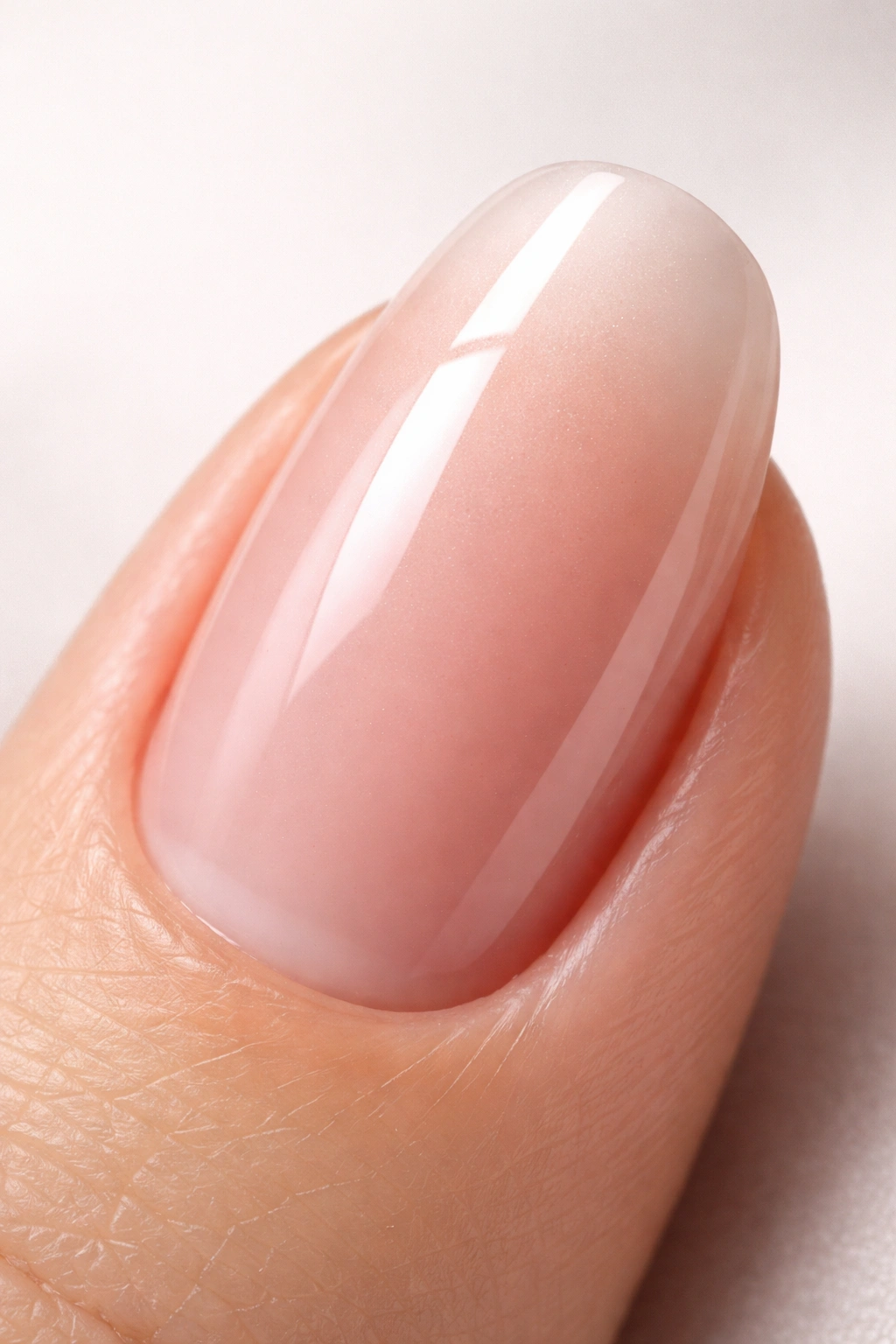 Close-up of nail apex showing thick center for durable dip powder nails