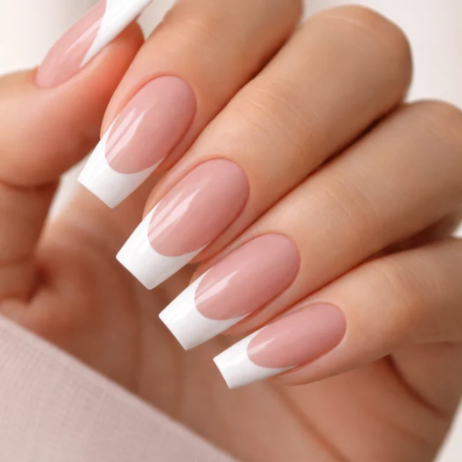 20 French Tip Ballerina Nails for a Clean Look