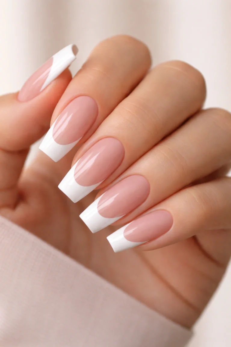 20 French Tip Ballerina Nails for a Clean Look