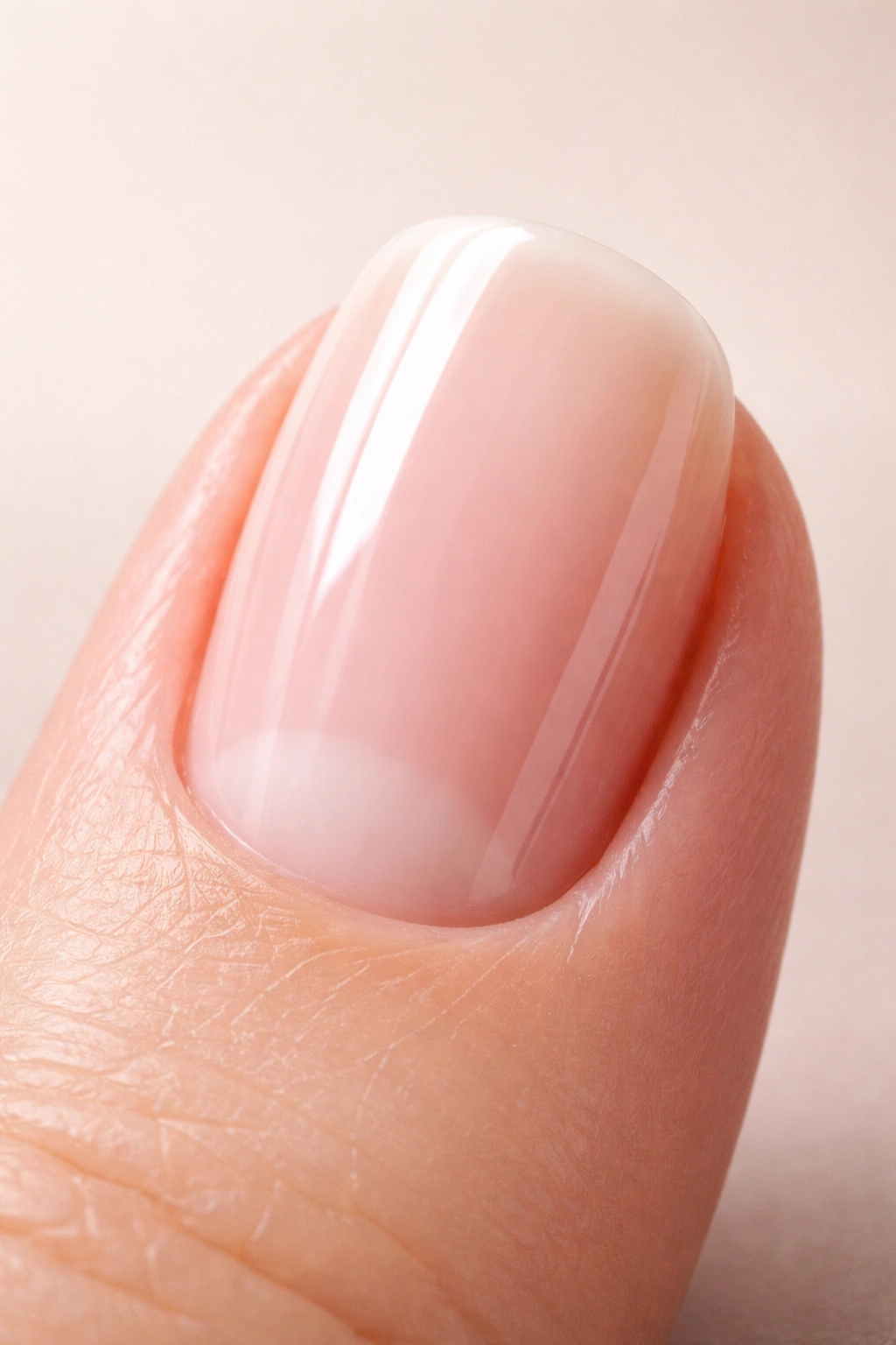 Nail showing early signs of strengthening after base coat use