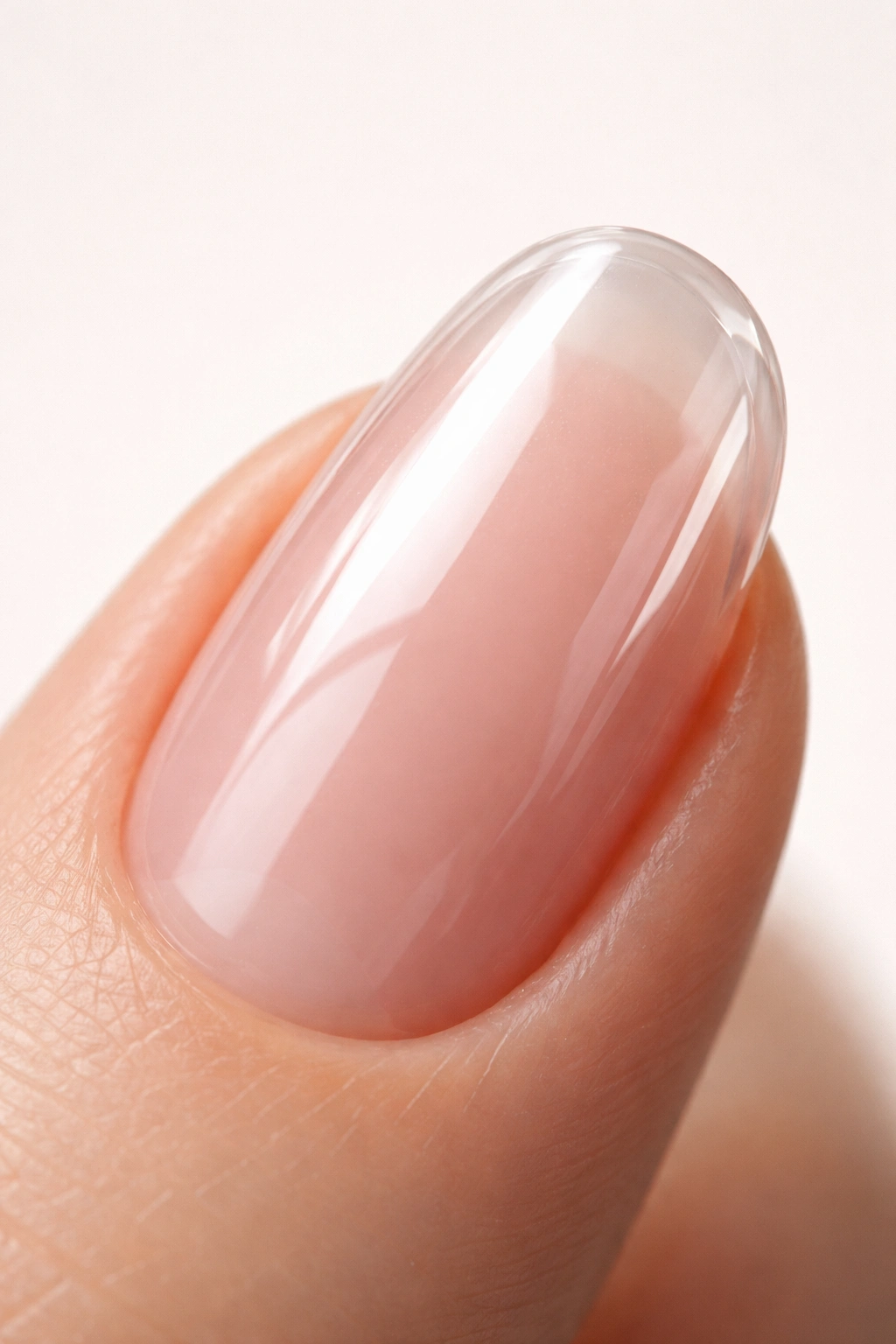 Nail with clear protective gel overlay