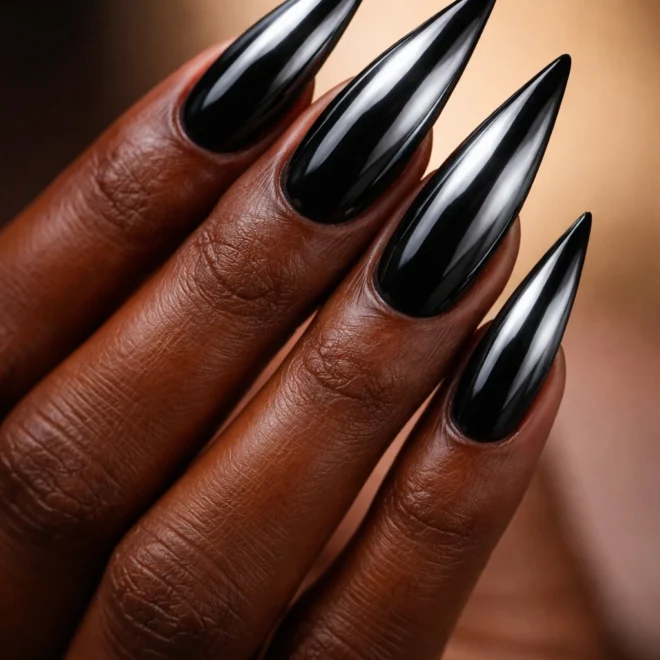 16 Stiletto Nail Ideas for Dark Skin Tones