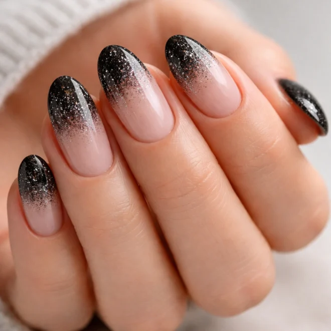 15 Short Glitter Almond Nails for a Night Out