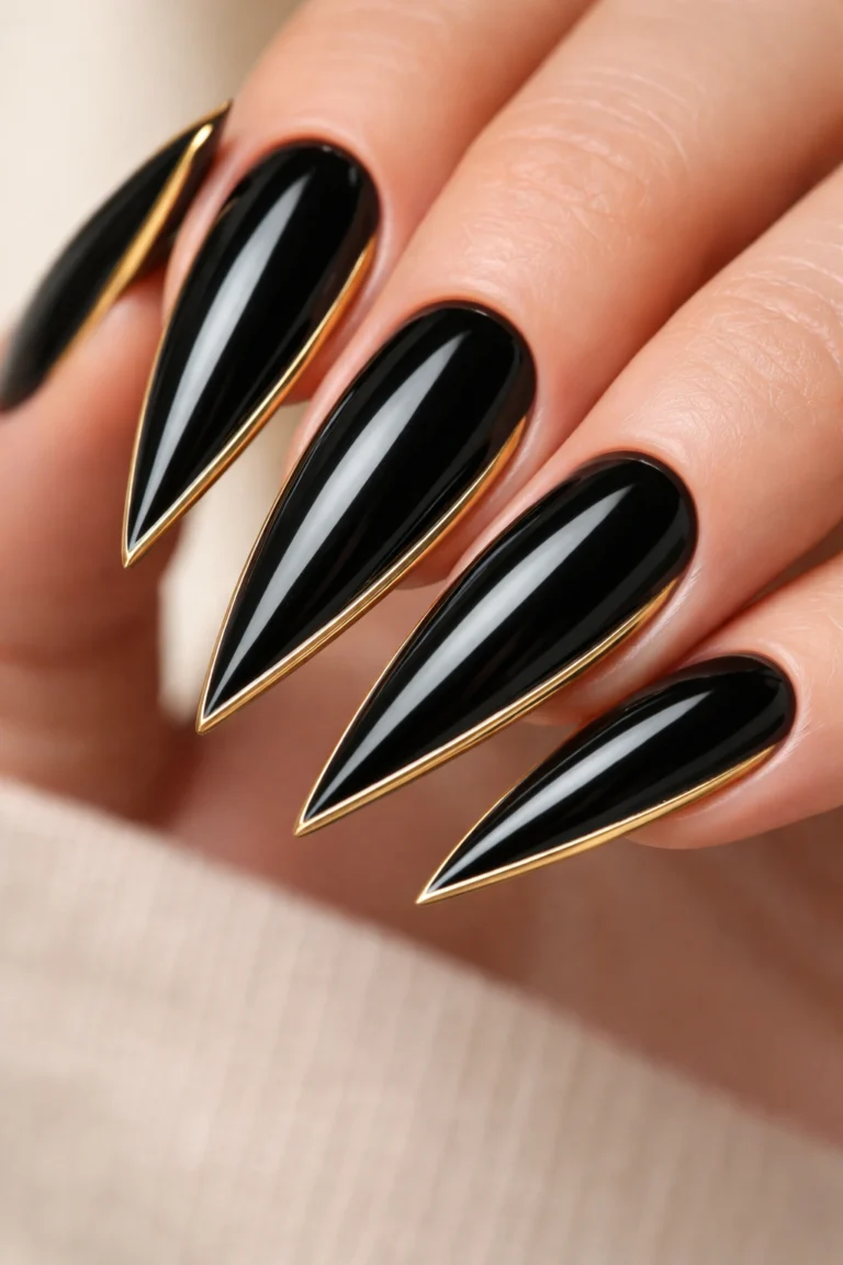 10 Simple Black Stiletto Nail Ideas