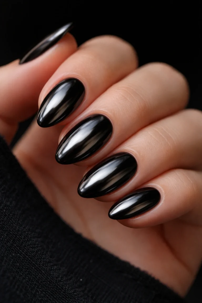 15 Very Short Black Almond Nails Anyone Can Do