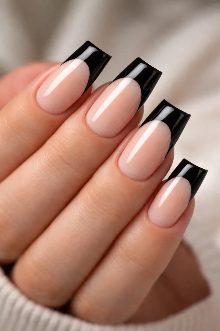 18 Black French Tip Duck Nail Ideas