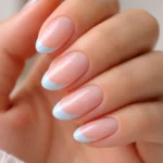 15 Short Baby Blue Almond Nails That Pop