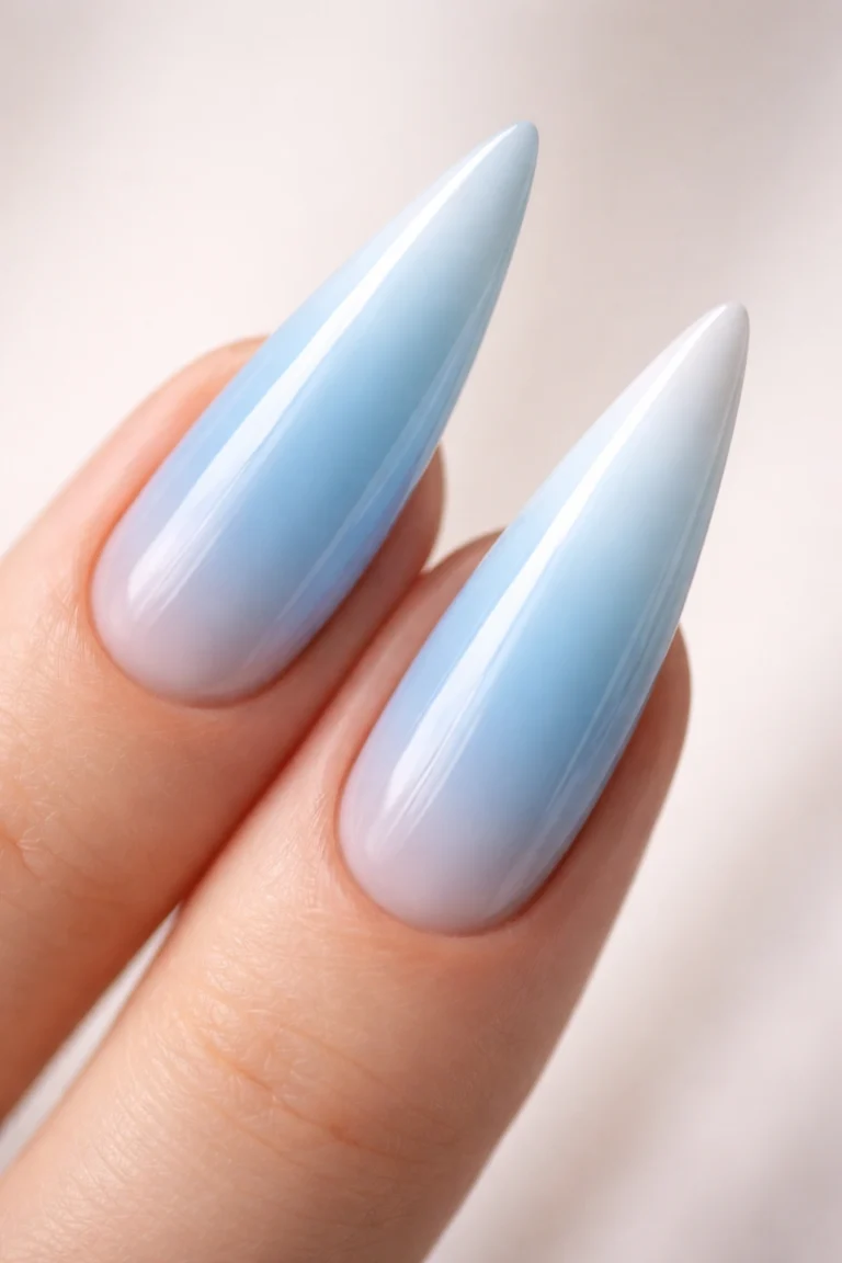 10 Baby Blue Stiletto Nail Ideas