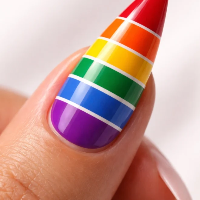 20 Rainbow Stiletto Nail Ideas