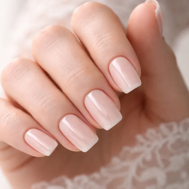 12 Bridal Soft Square Nails That Look Beautiful