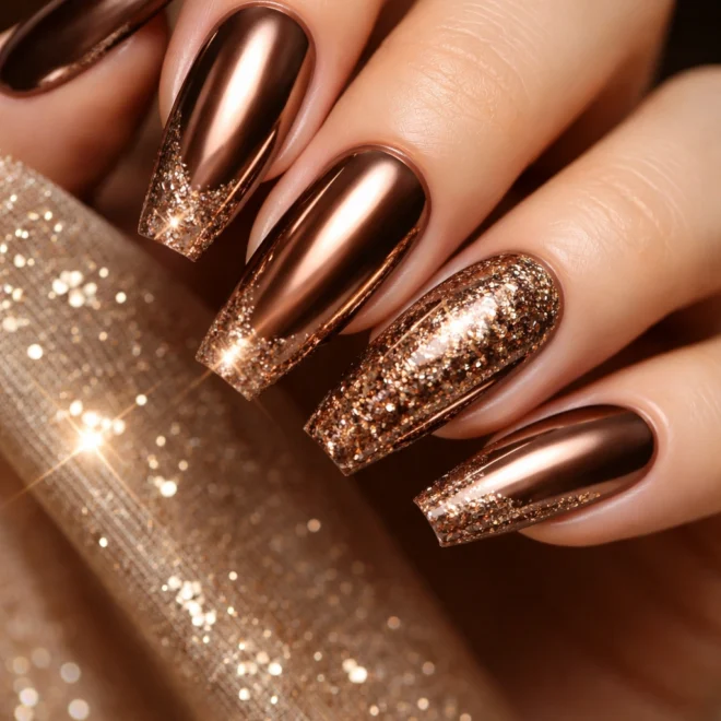 12 Bronze Chrome Nails for a Rich Metallic Look