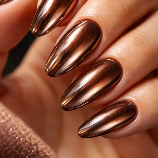 20 Brown Chrome Nails for a Chic Fall Look