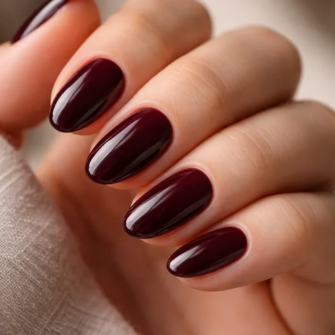 15 Very Short Dark-Toned Almond Nails