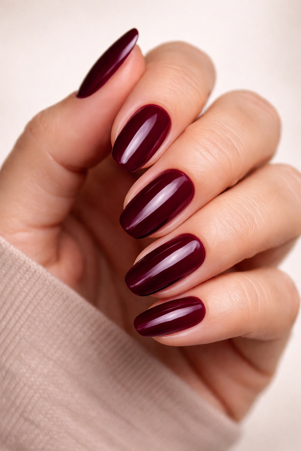 Nails in burgundy and deep wine tones
