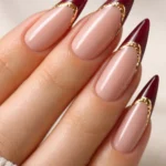14 Burgundy French Tip Stiletto Nail Ideas