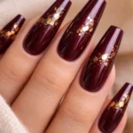 21 Burgundy Coffin Nail Designs for Long Nails