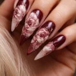 14 Stiletto Nails With Raised Flower Designs
