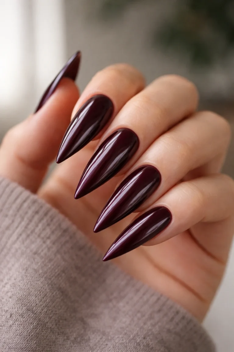 12 Dark Stiletto Nail Ideas