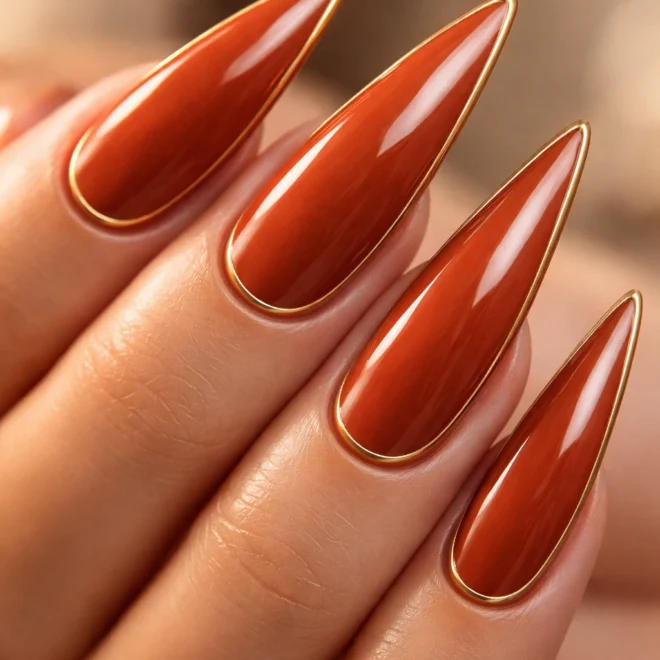 20 Orange Stiletto Nail Ideas