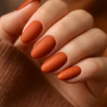 15 Short Orange Almond Nails Anyone Can Do