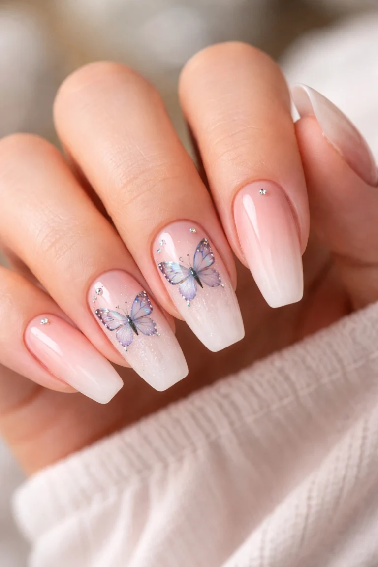 15 Butterfly Ballerina Nails for a Pretty Look