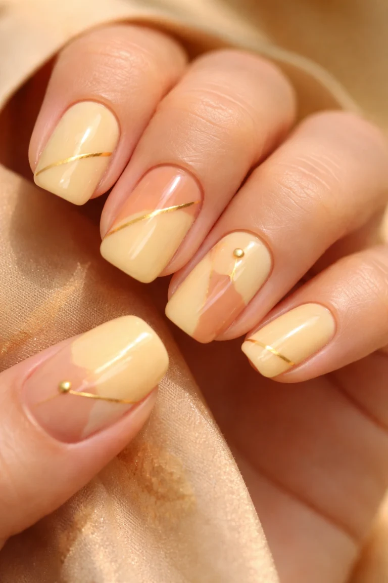 18 Warm Toned Short Squoval Acrylic Nail Ideas