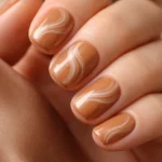 10 Brown Short Squoval Nails for a Warm Finish