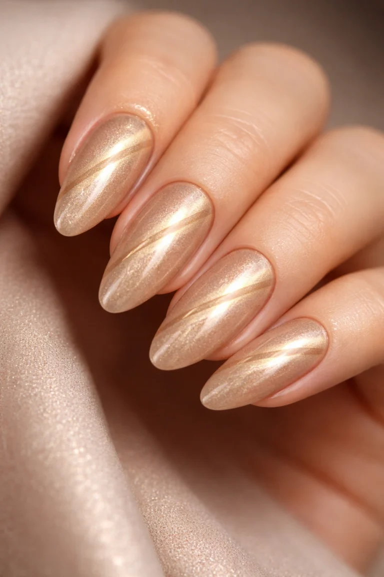 10 Gold Cat Eye Nails With a Magnetic Shimmer