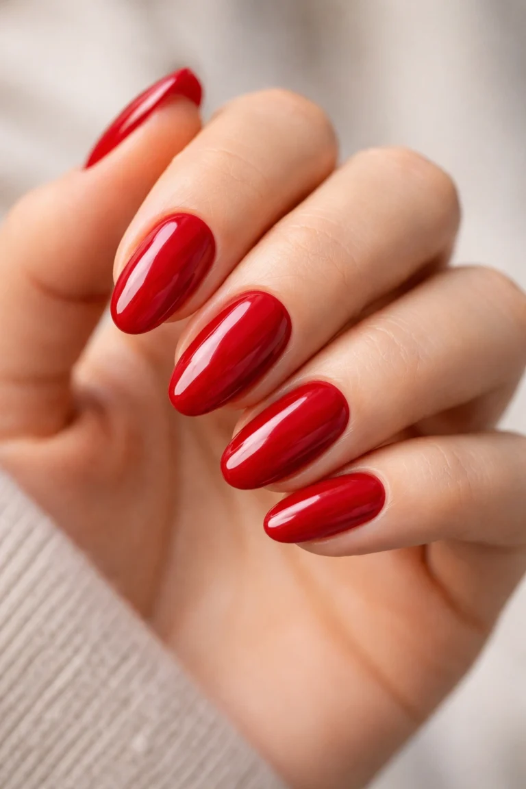 15 Short Cherry Red Almond Nails to Recreate