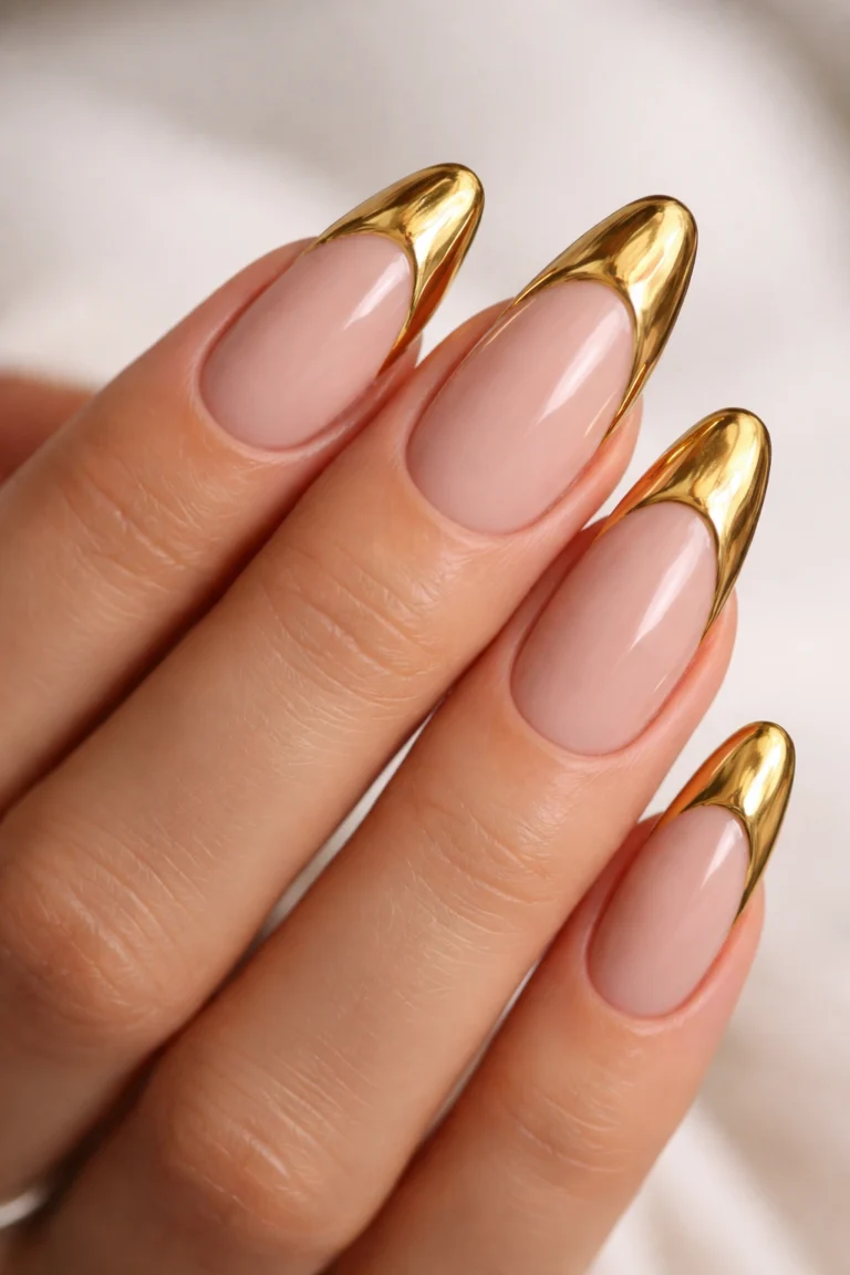 17 Stunning Gold French Tip Almond Nails to Elevate Your Style