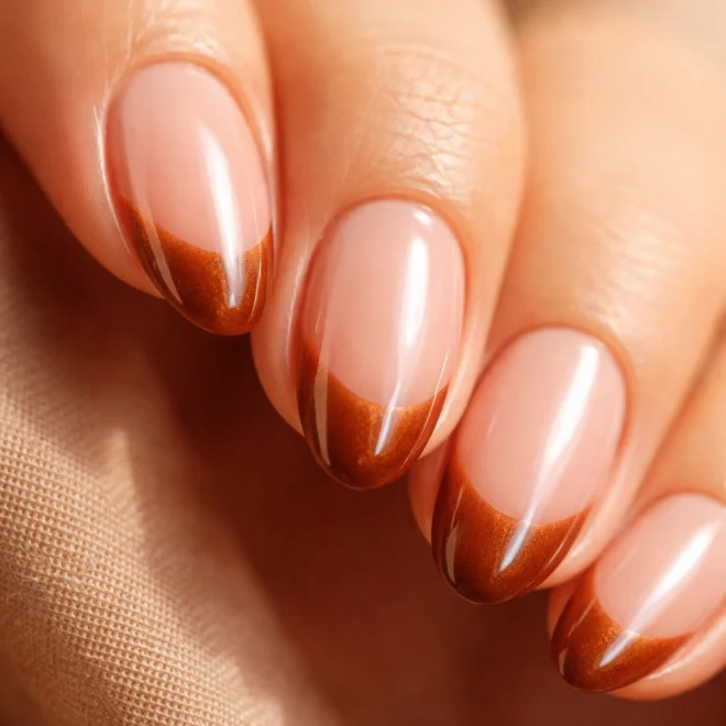 16 Chic Warm-Tone French Tip Almond Nails for a Cozy Look