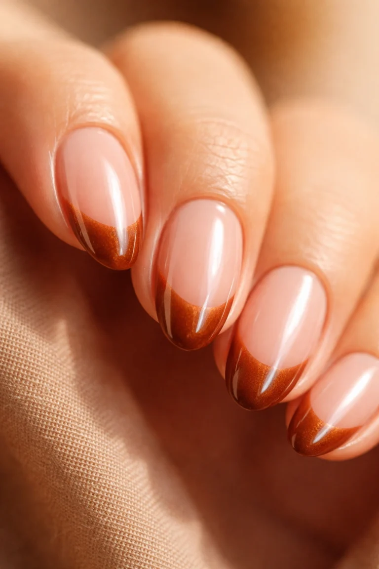 16 Chic Warm-Tone French Tip Almond Nails for a Cozy Look