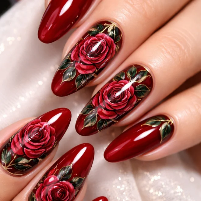 12 Rose Nail Ideas That Look So Pretty