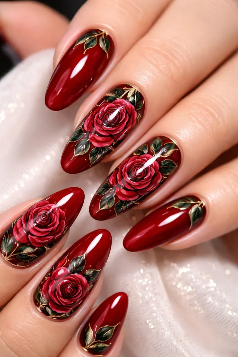 12 Rose Nail Ideas That Look So Pretty