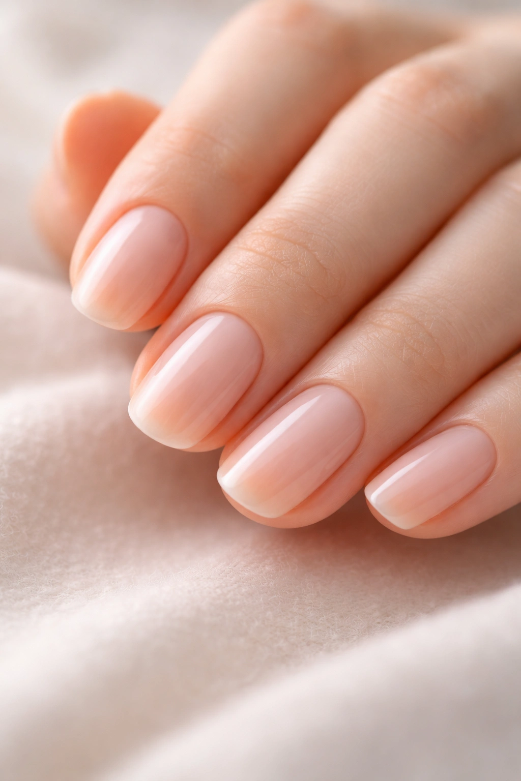 Close-up of natural, clean nails ready for polish with oil-free nail beds