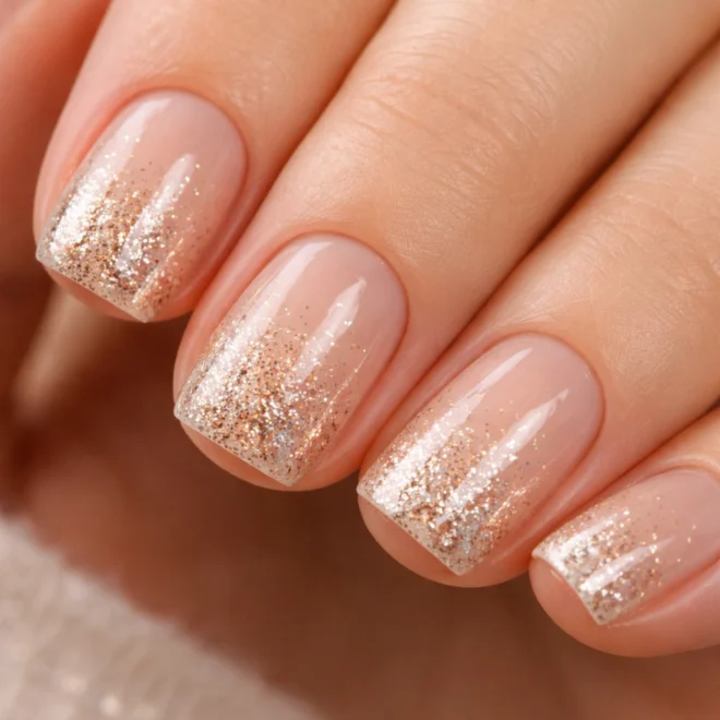 10 Short Squoval Birthday Nails With Glitter