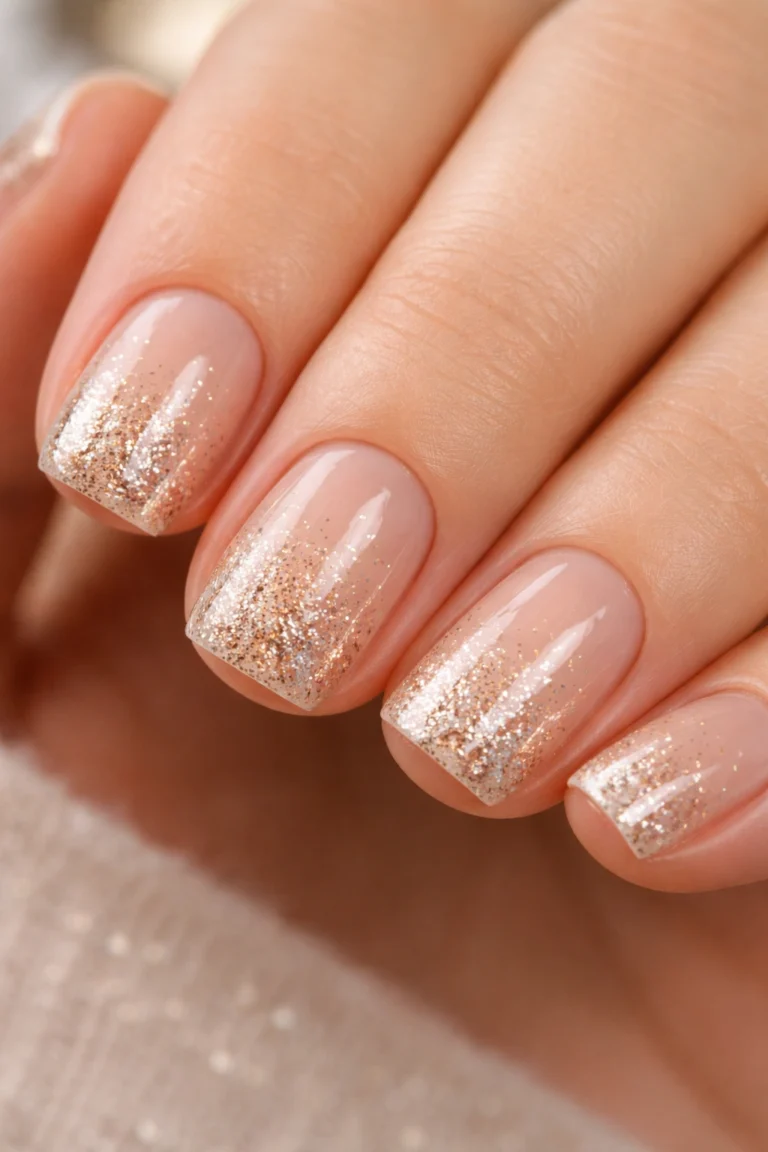 10 Short Squoval Birthday Nails With Glitter
