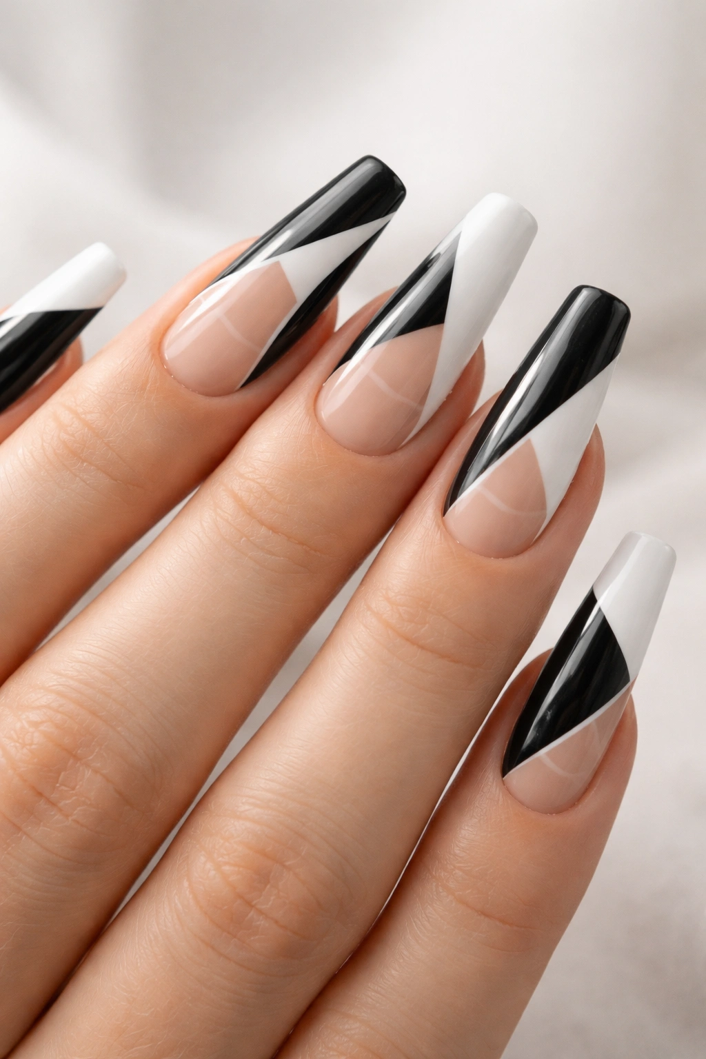 Close-up of coffin nails with white negative space against black base