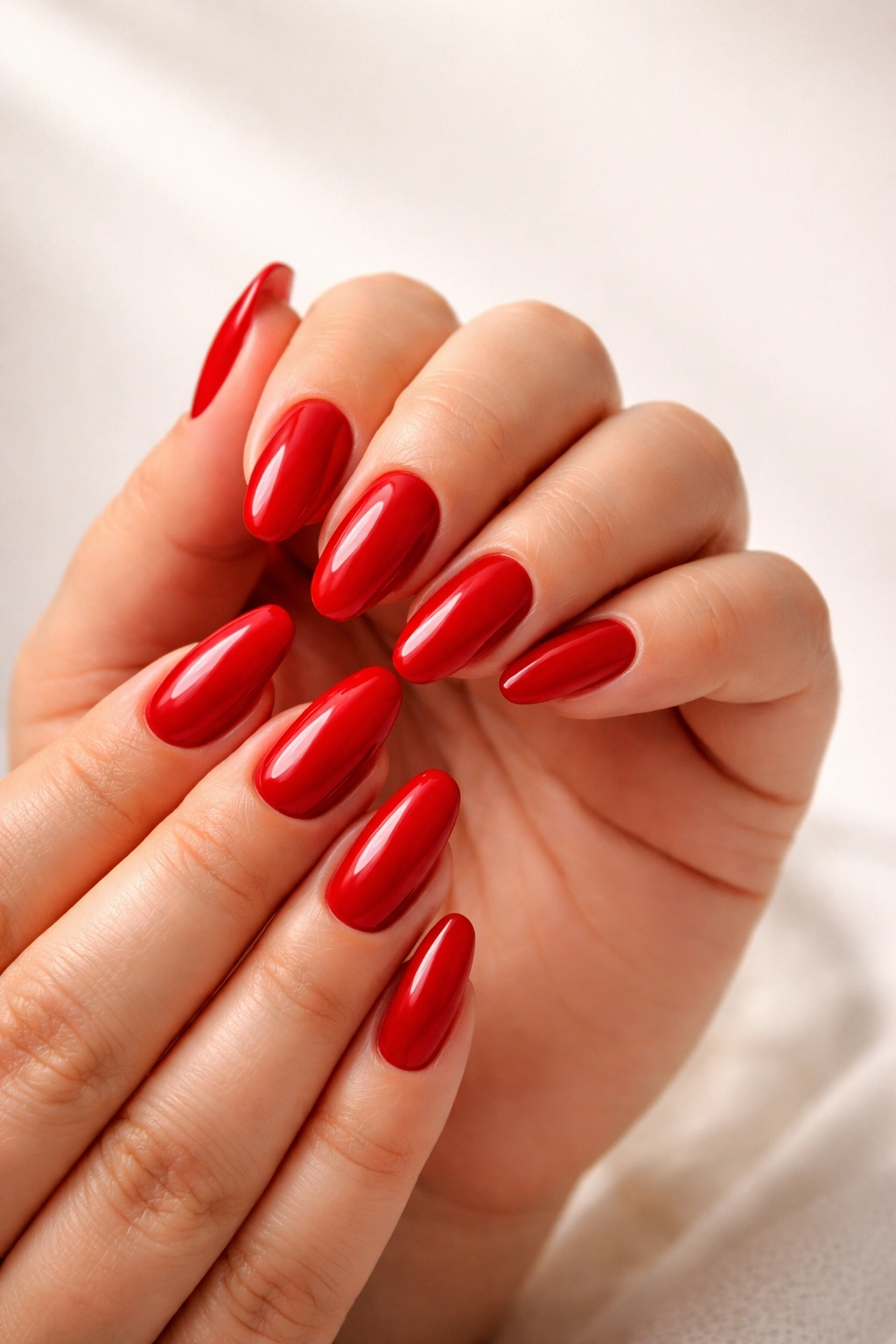 Confident hands with bold nails and clean manicure