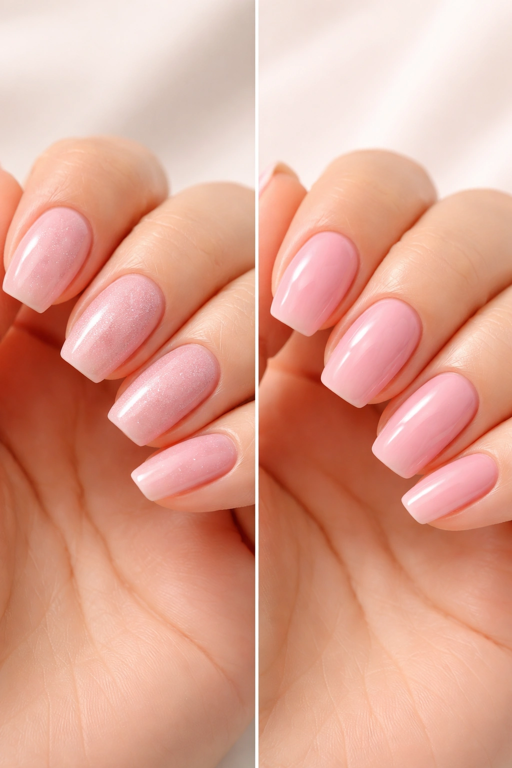Side-by-side nails: SNS vs gel to imply cost difference
