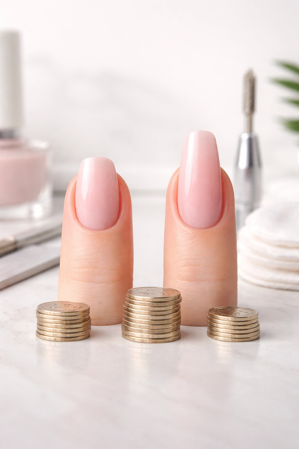 Two nails showing different maintenance needs to illustrate cost comparison