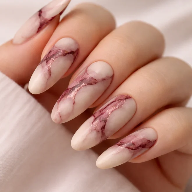 15 Long Round Marble Nails You Need to See