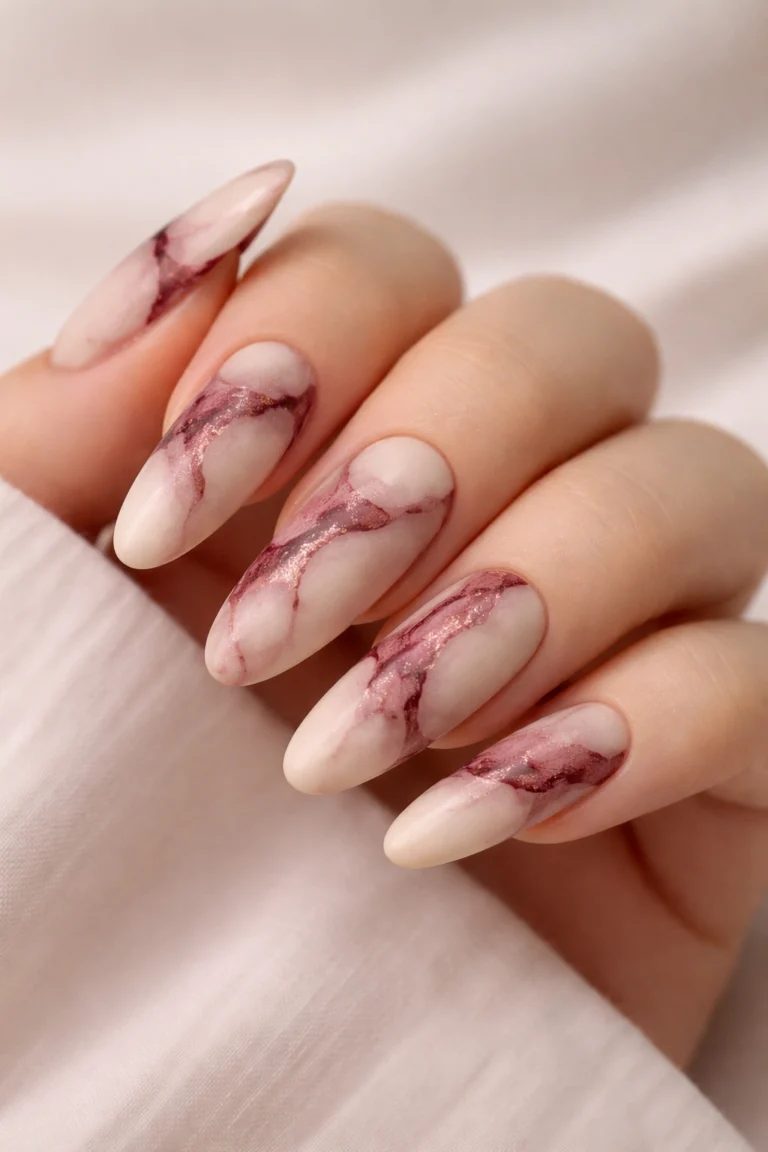 15 Long Round Marble Nails You Need to See